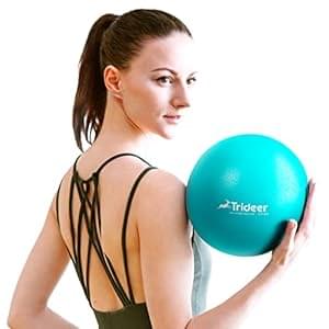Trideer Pilates Ball 9 Inch Core Ball, Small Exercise Ball with Exercise Guide Barre Ball Mini Yoga Ball for Pilates, Yoga, Core Training, Physical Therapy, Balance, Stability, Stretching