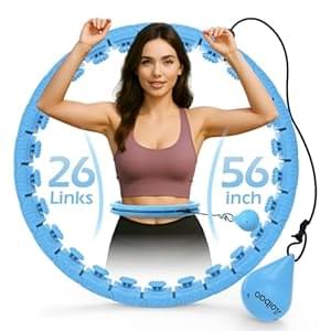 Weighted Hula Circle with 26 Links(56 Inch) for Adults Weight Loss, Infinity Fitness Hoop Plus Size, for Women Smart Exercise Equipment